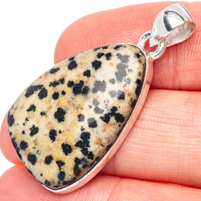 Dalmatian Jasper Pendant 1 1/2" (925 Sterling Silver) P42197