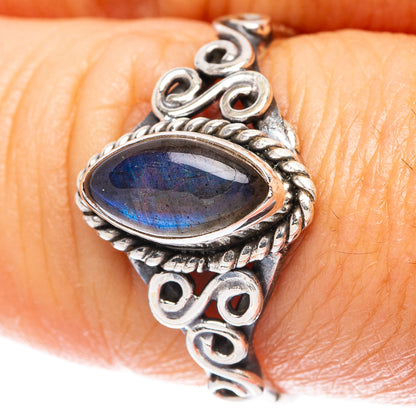 Labradorite Dainty Ring Size 7.75 (925 Sterling Silver) R5769