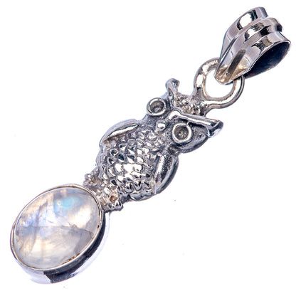 Rainbow Moonstone Dainty Pendant 1 3/8" (925 Sterling Silver) P39913