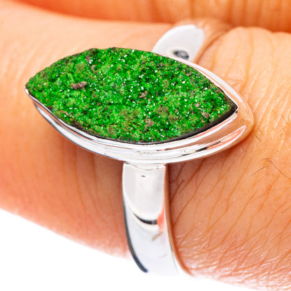 Rare Uvarovite Garnet Ring Size 7.5 (925 Sterling Silver) R4211