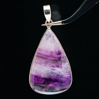 Premium Chevron Amethyst Pendant 2" (.925 Sterling Silver)
