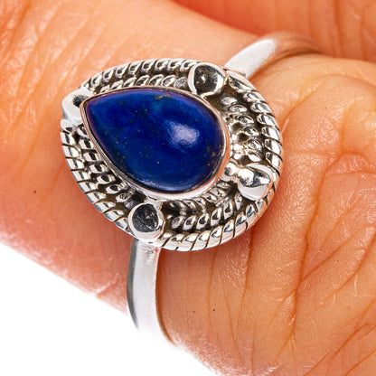 Lapis Lazuli Dainty Ring Size 5.25 (925 Sterling Silver) R1144