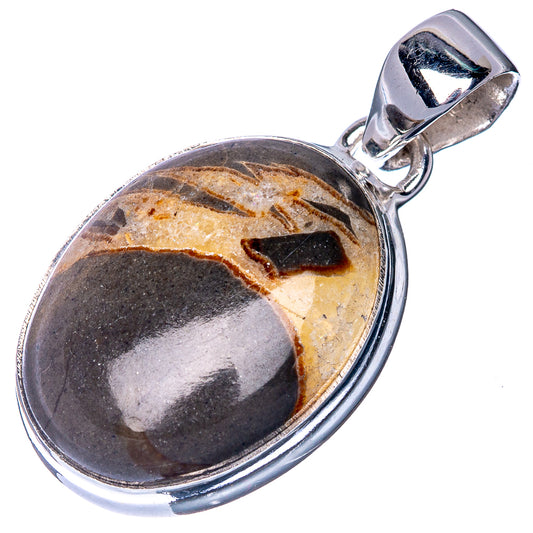 Septarian Geode Pendant 1 1/4" (925 Sterling Silver) P40892