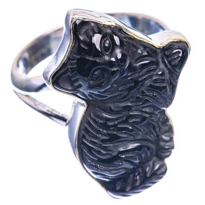 Black Onyx Cat Ring Size 8.5 (925 Sterling Silver) RING143232