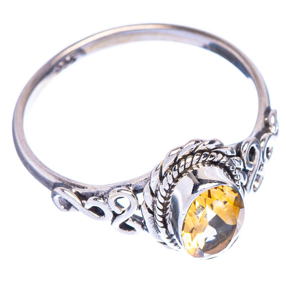 Faceted Citrine Dainty Ring Size 7 (925 Sterling Silver) R1016