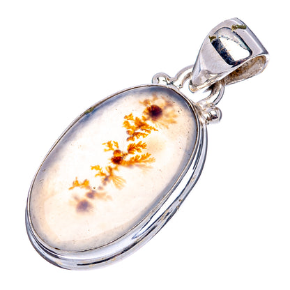 Scenic Dendritic Agate Pendant 1 1/8" (.925 Sterling Silver)
