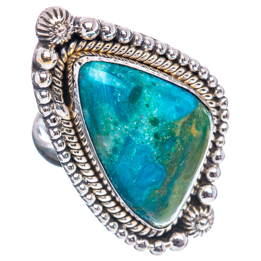Sterling silver opal ring with teardrop turquoise-blue cabochon and ornate bezel