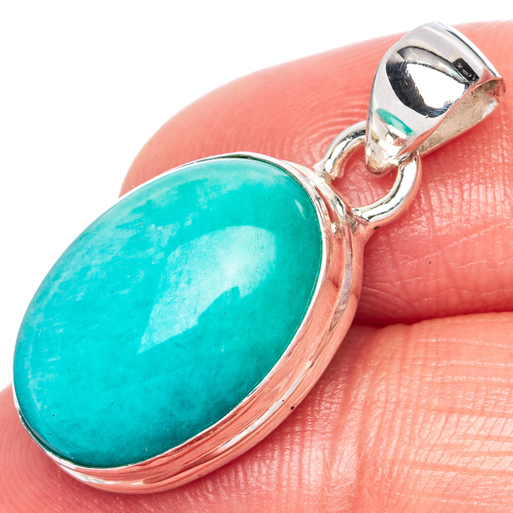 Amazonite Pendant 1 1/8" (925 Sterling Silver) P41737