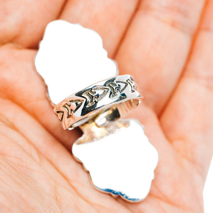Exclusive Southwestern Style Campitos Turquoise Ring Size 8 Adjustable (.925 Sterling Silver)