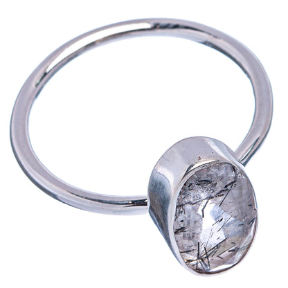 Tourmalinated Quartz Ring Size 7.75 (.925 Sterling Silver)