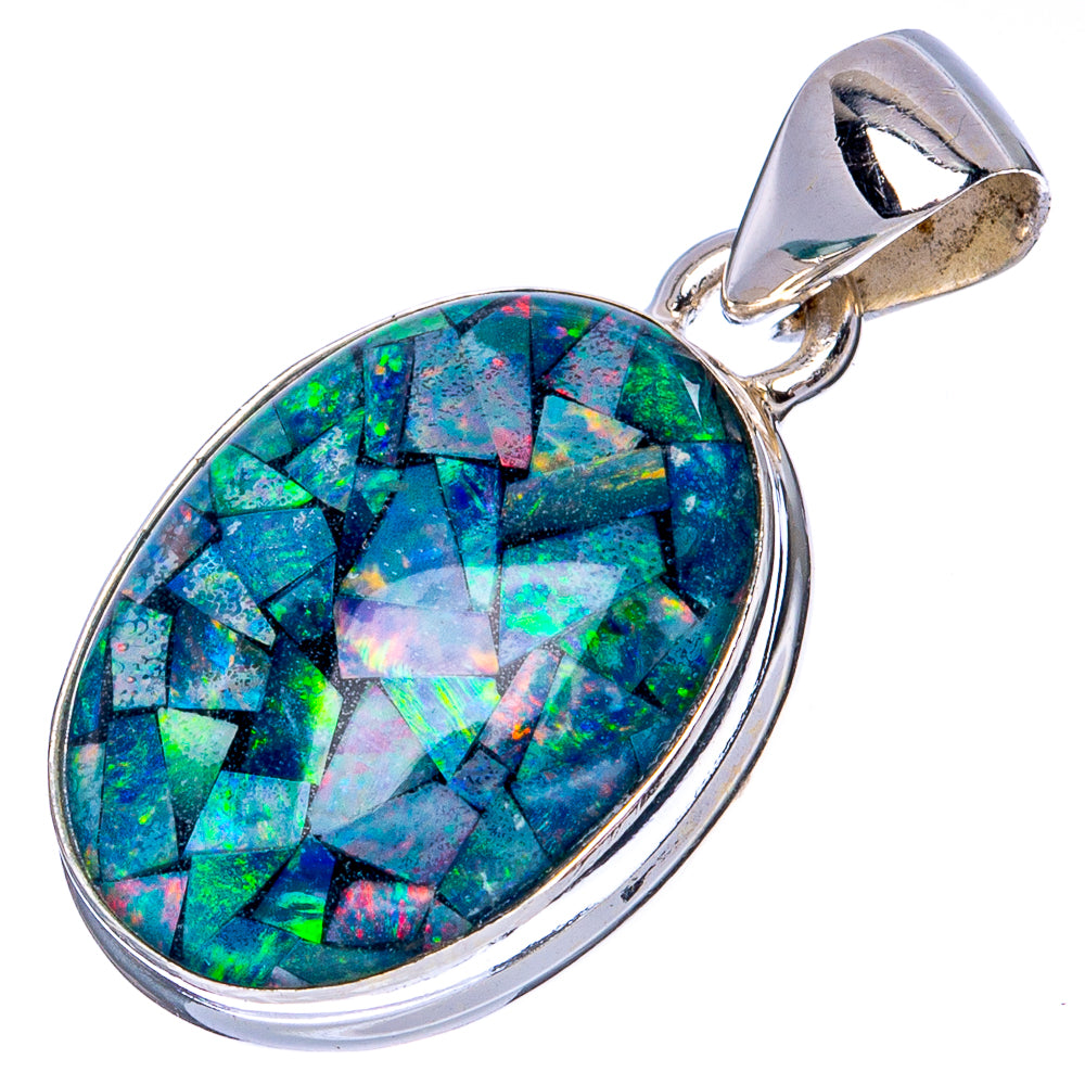Rare Triplet Opal Pendant 1 1/8" (925 Sterling Silver) P41330