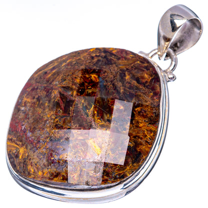 Rare Golden Pietersite 925 Sterling Silver Pendant 1 5/8" (925 Sterling Silver) P42652