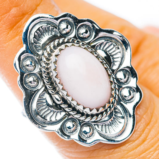 Southwestern Style Pink Opal Ring Size 6 (.925 Sterling Silver)