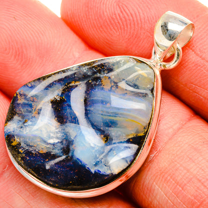 Boulder Opal 925 Sterling Silver Pendant 1 1/2" (925 Sterling Silver) PD38411