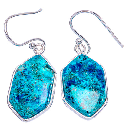 Shattuckite Earrings 1 3/8" (925 Sterling Silver) E1132