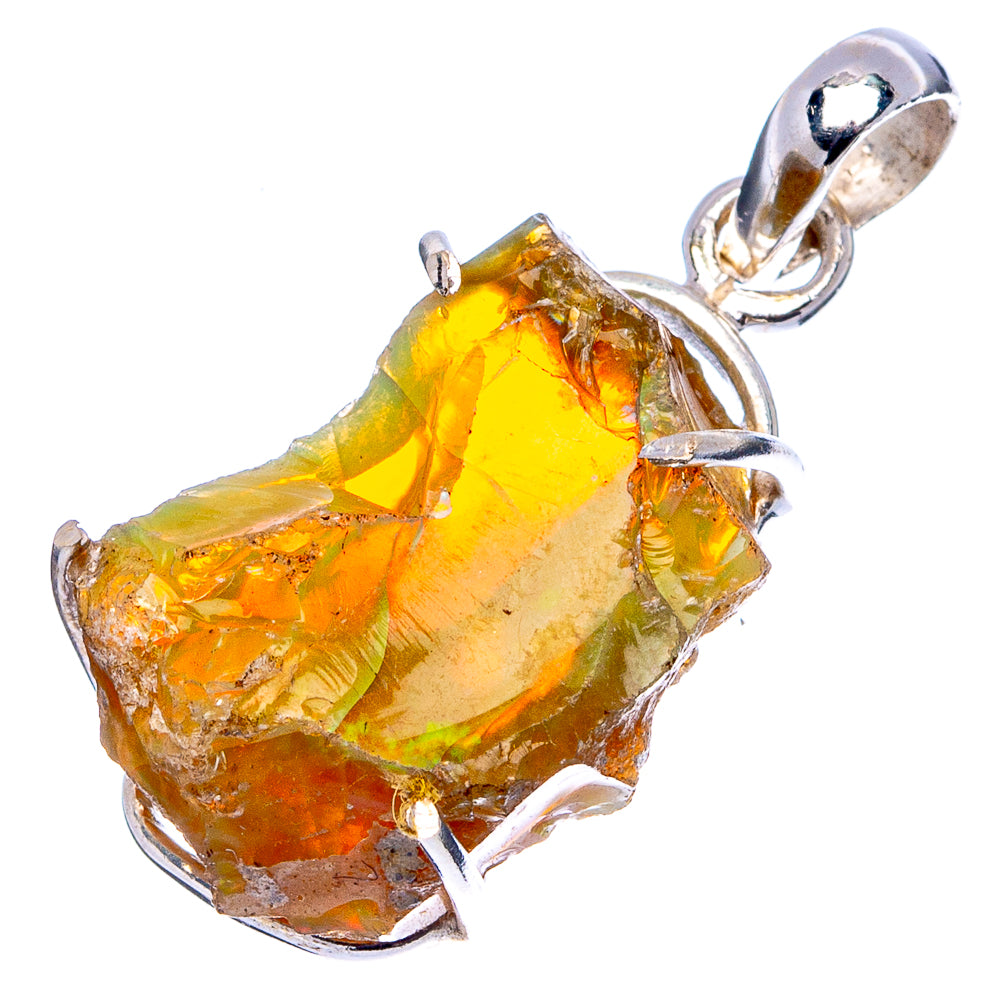 Rare Raw Ethiopian Opal Pendant 1 1/4" (.925 Sterling Silver)