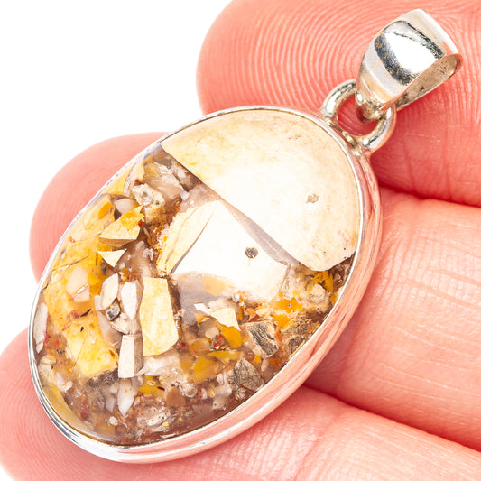 Brecciated Mookaite Pendant 1 3/8" (925 Sterling Silver) P43897