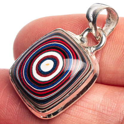 Fordite Pendant 1 1/8" (925 Sterling Silver) P39766
