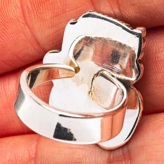 Exclusive Southwestern Style Spiny Oyster Turquoise Ring Size 7 Adjustable (.925 Sterling Silver)