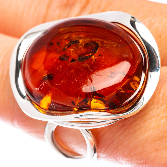 Baltic Amber Ring Size 8.75 (925 Sterling Silver) R1913