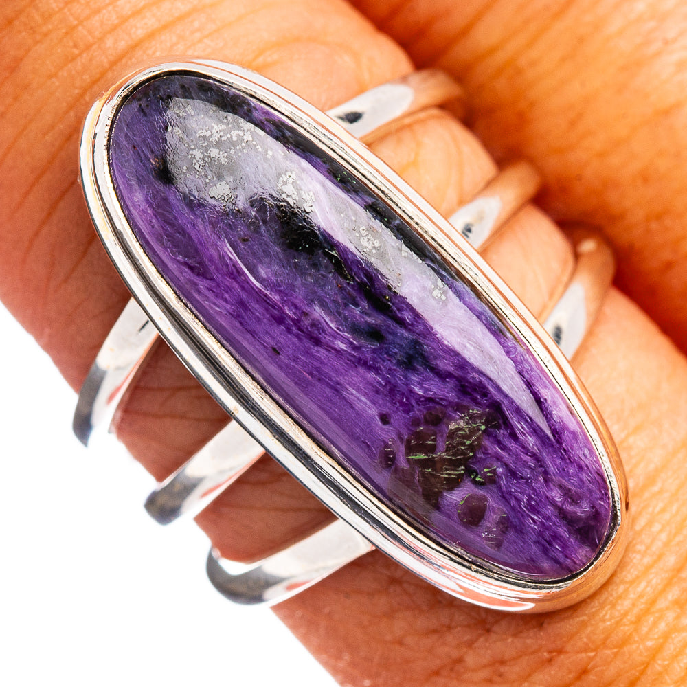 Premium Charoite Ring Size 8 (.925 Sterling Silver)