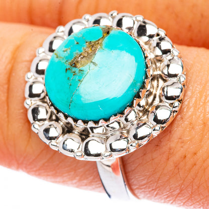 Rare Kingman Turquoise 925 Sterling Silver Ring Size 8.5 (925 Sterling Silver) R3839
