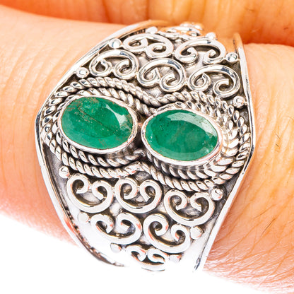 Rare Zambian Emerald Ring Size 7.75 (925 Sterling Silver) R146979