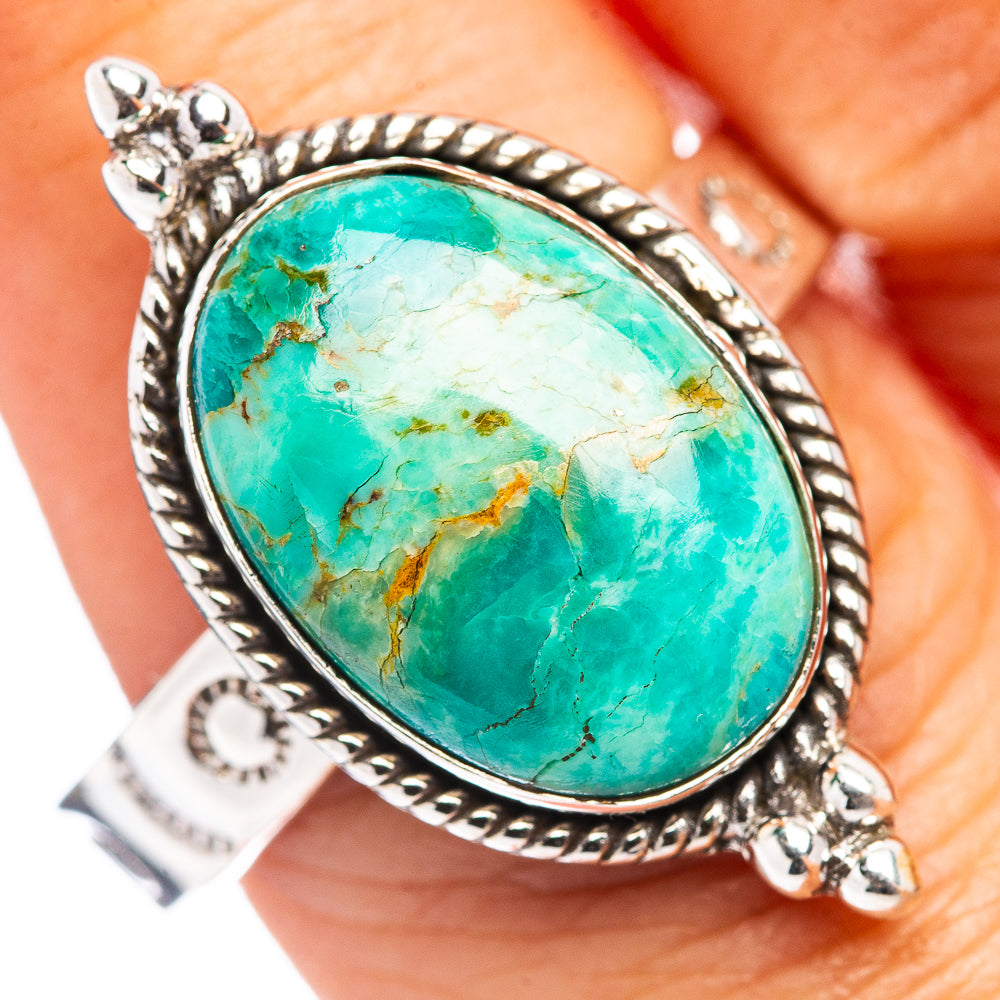 Mohave Turquoise Ring Size 9 Adjustable (.925 Sterling Silver)