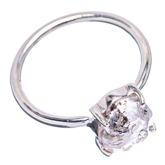 Sterling silver ring with faceted cacoxenite stone, square prong basket