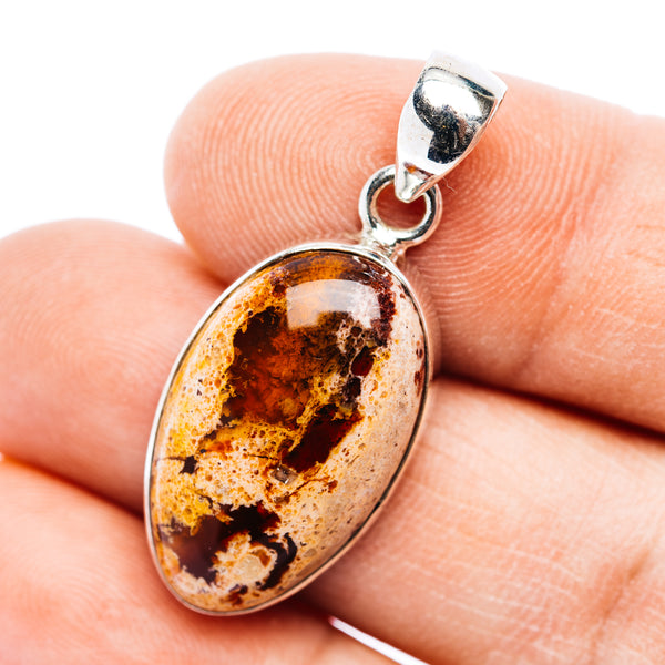 Premium Mexican Fire Opal Pendant 1 3/8" (.925 Sterling Silver)