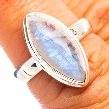 Rainbow Moonstone Ring Size 6 (.925 Sterling Silver)