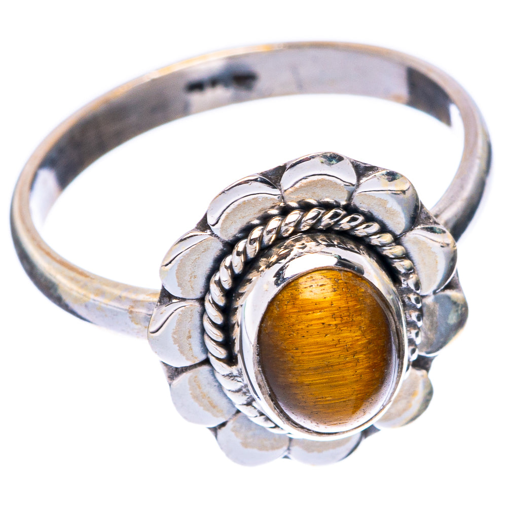 Tiger Eye Dainty Ring Size 6.75 (925 Sterling Silver) R5727