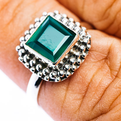 Green Onyx Ring Size 6.75 (.925 Sterling Silver)