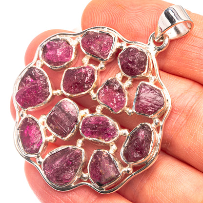Signature Raw Pink Tourmaline Pendant 2" (925 Sterling Silver) P38727