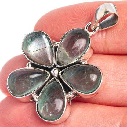 Blue Fluorite Pendant 1 1/2" (925 Sterling Silver) P39812