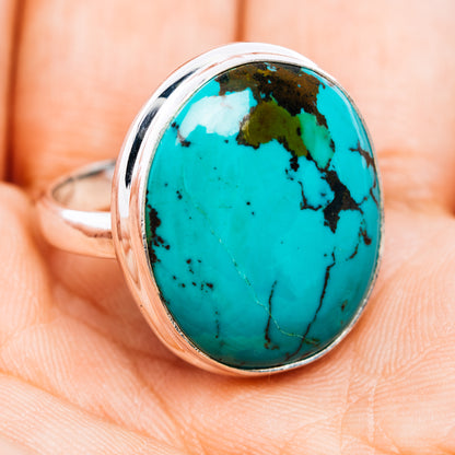 Premium Tibetan Turquoise Ring Size 8.25 (.925 Sterling Silver)