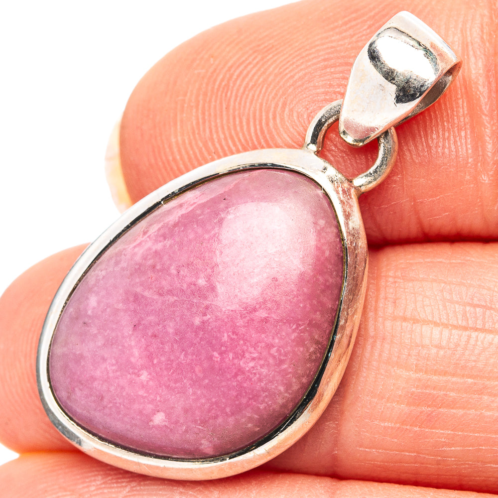 Rhodonite Pendant 1 1/4" (.925 Sterling Silver)