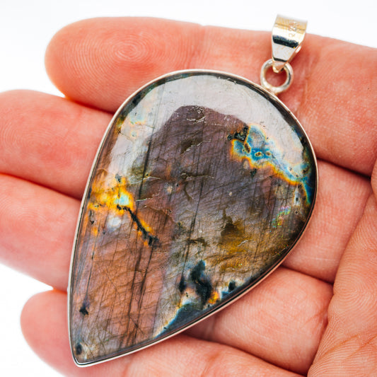 Premium Spectrolite Pendant 2 5/8" (.925 Sterling Silver)