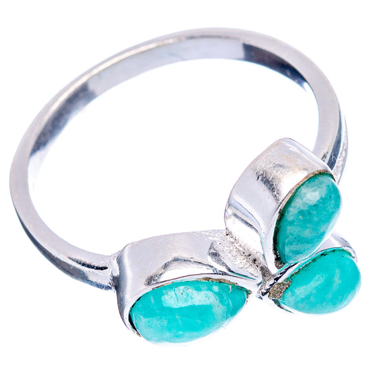 Sterling silver ring with three oval turquoise stones on split shank, size 7.75
