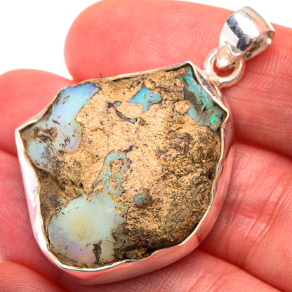 Raw Ethiopian Opal Pendant 1 5/8" (925 Sterling Silver) PD38458
