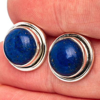 Lapis Lazuli Earrings 1/2" (.925 Sterling Silver)