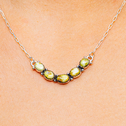 Palomino Turquoise Necklace 17 to 19" (.925 Sterling Silver)