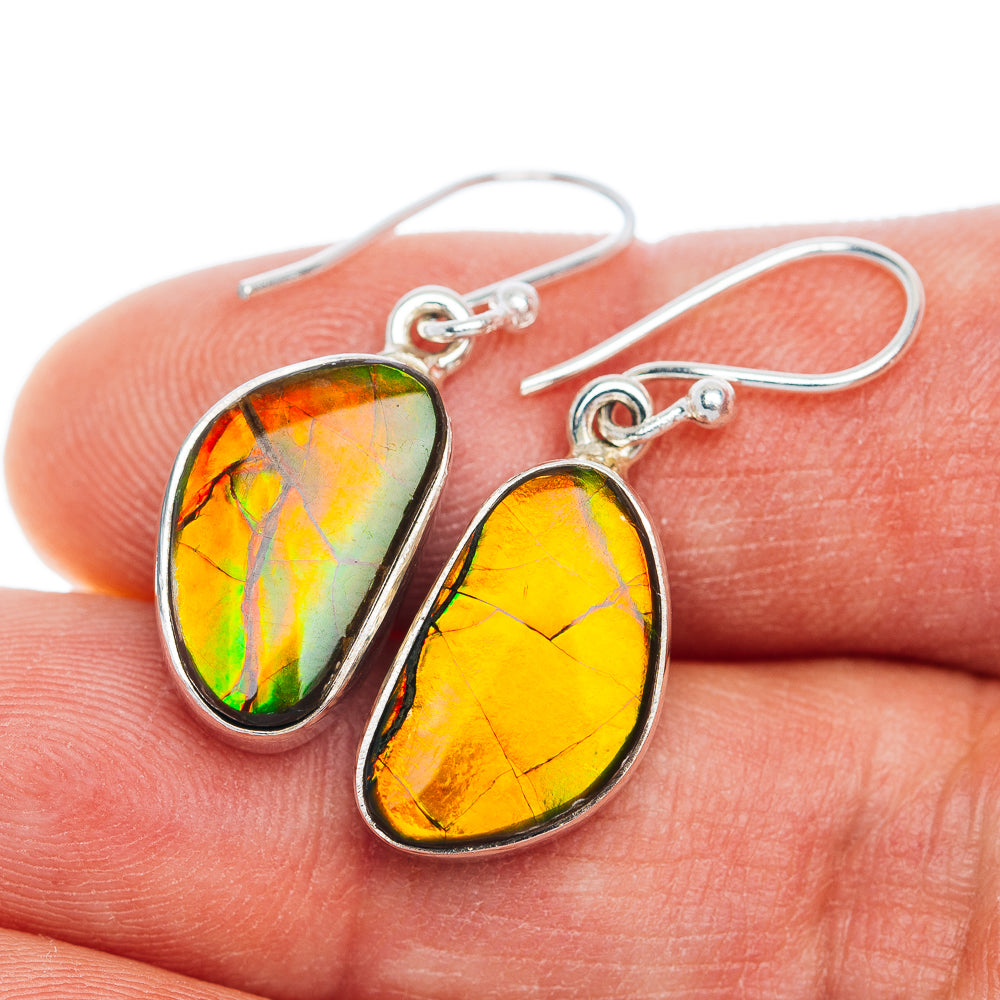 Exclusive Ammolite Earrings 1 1/4" (.925 Sterling Silver)