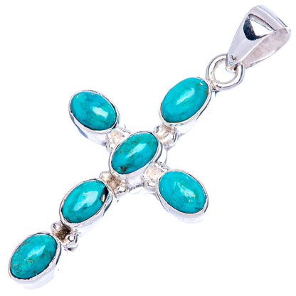 Chrysocolla Cross Pendants 1 5/8" (925 Sterling Silver) P42362