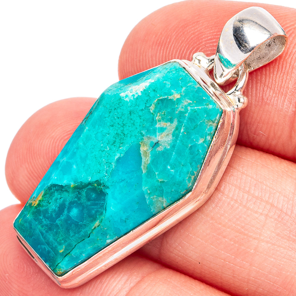 Mohave Turquoise Pendant 1 3/8" (925 Sterling Silver) P45135
