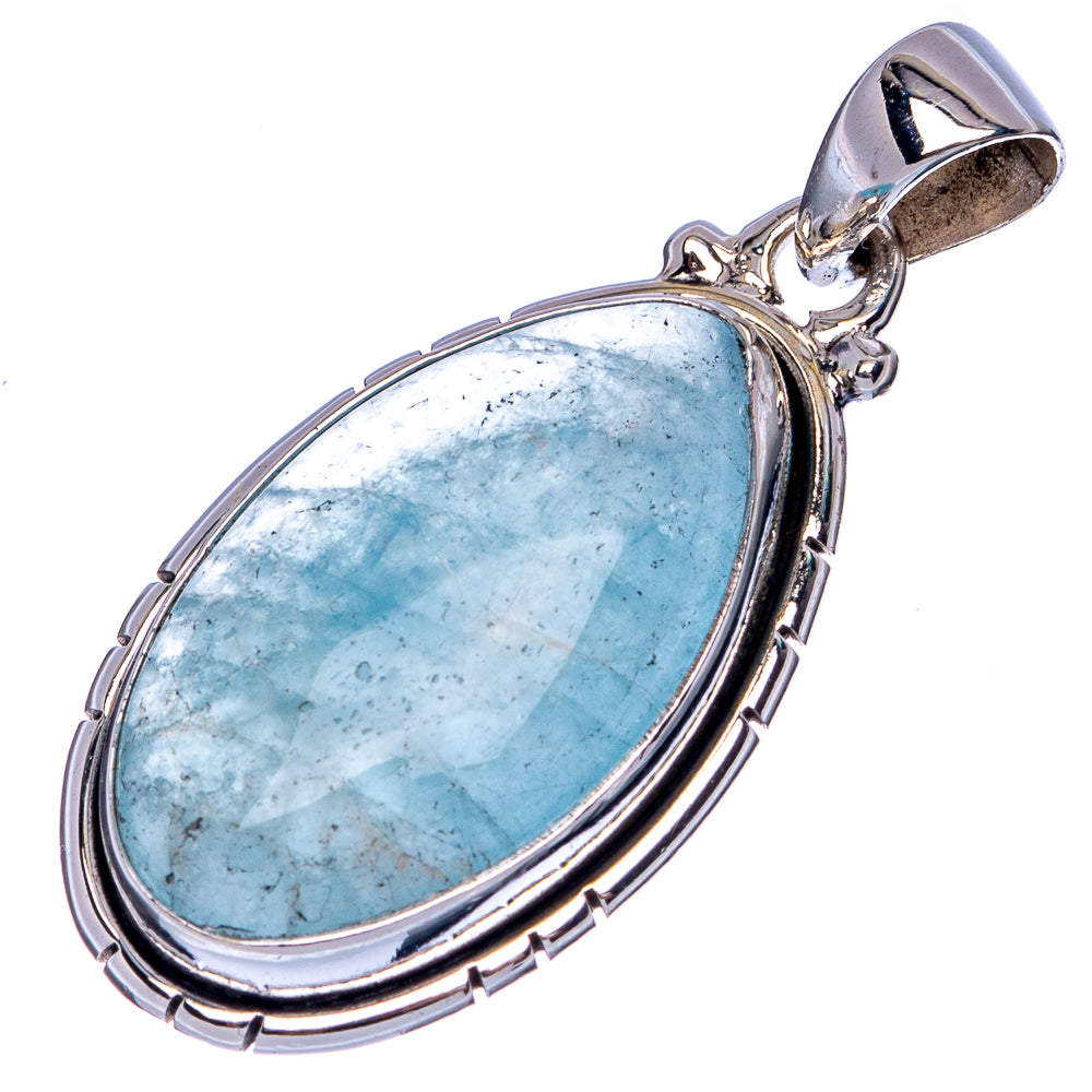 Aquamarine Pendant 1 1/2" (925 Sterling Silver) P41291