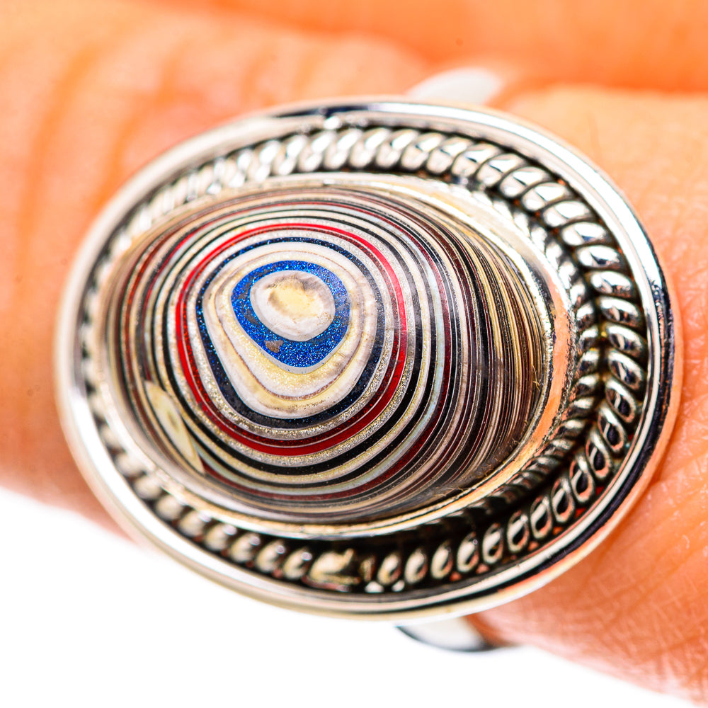 Fordite 925 Sterling Silver Ring Size 7.75 (925 Sterling Silver) RING139522