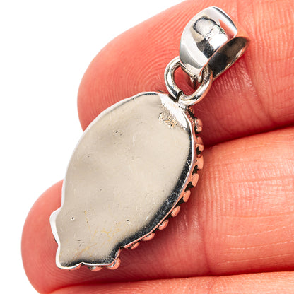 Green Aurora Opal Pendant 1 3/8" (.925 Sterling Silver)