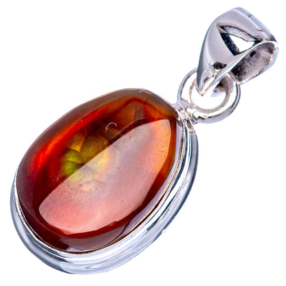 Rare Mexican Fire Agate Pendant 1" (925 Sterling Silver) P41692