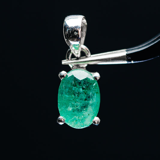 Premium Faceted Zambian Emerald Pendant 3/4" (.925 Sterling Silver)
